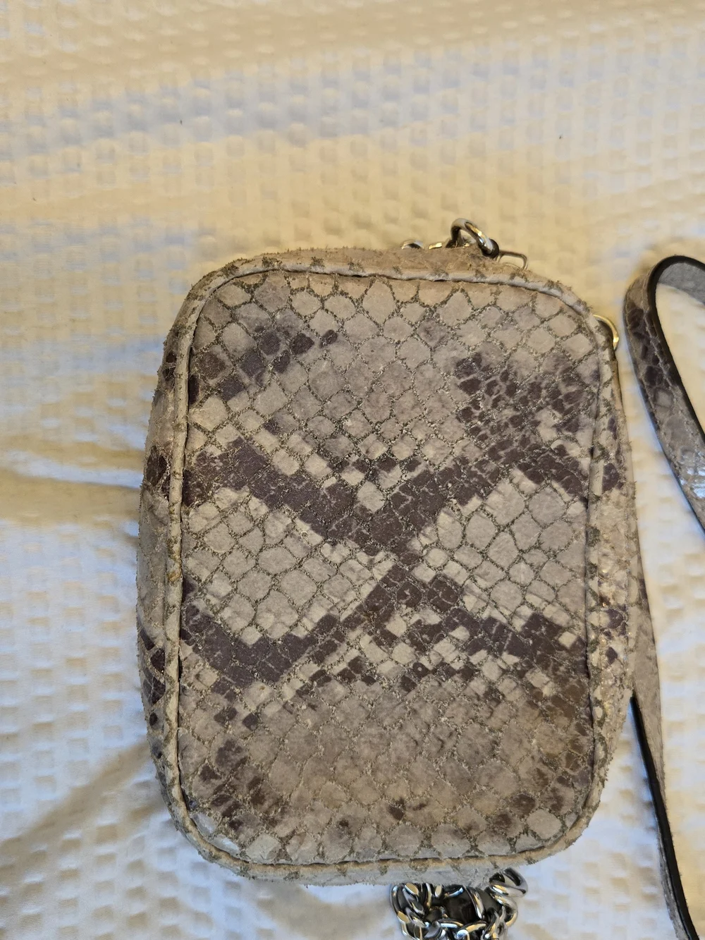 Michael Kors Beige Snake-Print Crossbody Bag